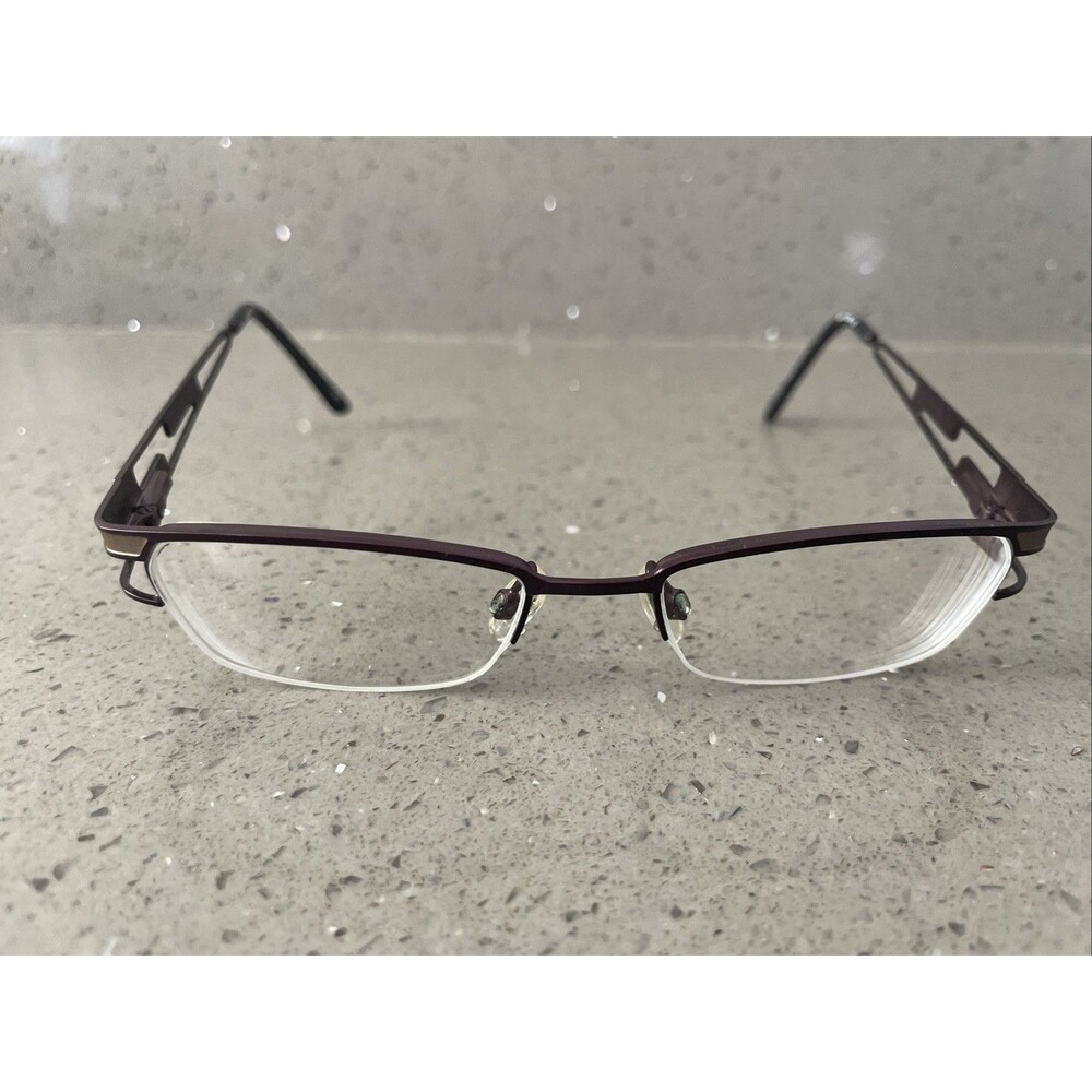 CEN ADP016 Eyeglasses 48-17-130 FRAMES ONLY BLK CEN Half Rim Purple bronze